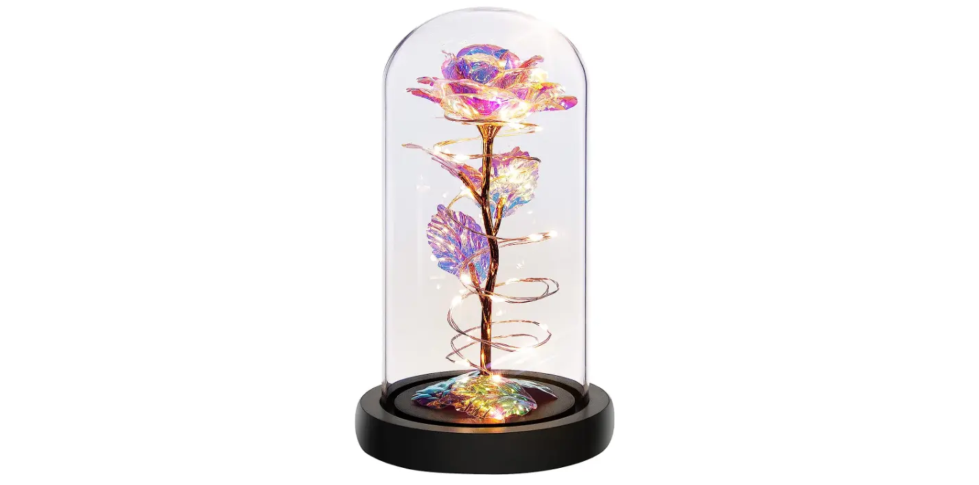 Luminous Rose In A Glass Dome